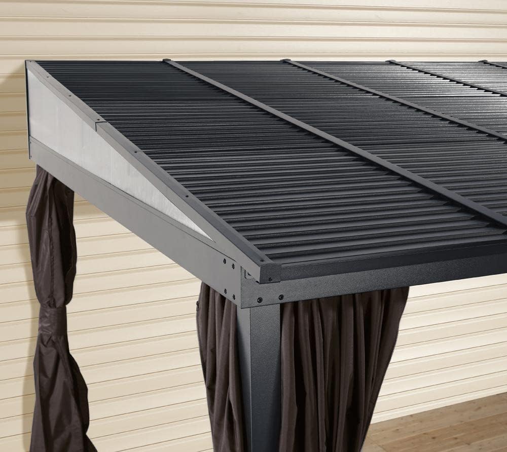 Sojag Outdoor 10' x 12' Portland Wall-Mounted Hardtop Gazebo Outdoor Shelter
