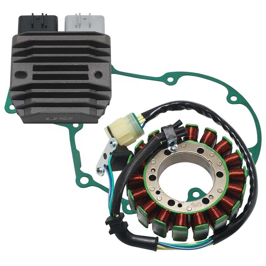 Stator Coil Rectifier Gasket Set Compatible with for Honda TRX680FA Rincon 2006-2014, for Honda TRX680FGA Rincon 680 GPScape 2006-2009, Generator Cover OEM: 11396-HN8-A60 Regulator OEM: 31600-HP0-A01