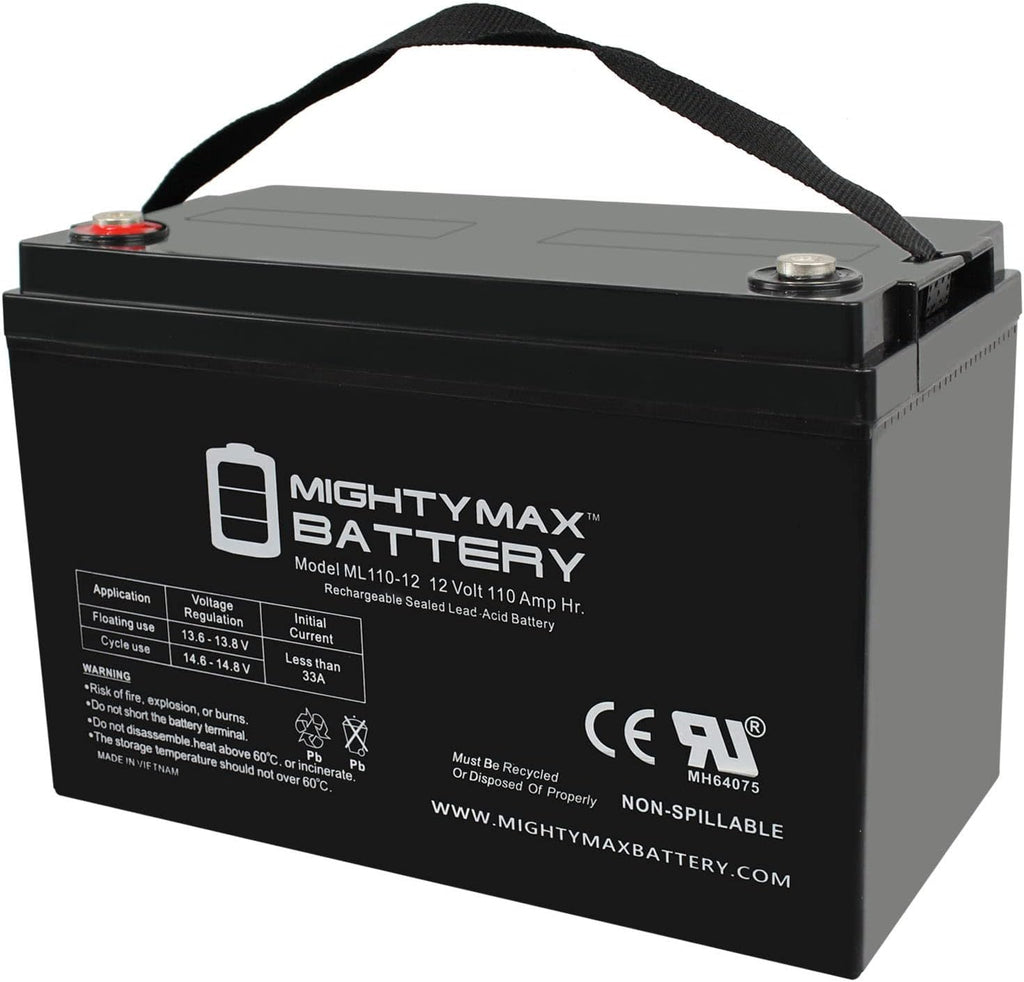 Mighty Max Battery 12V 110AH SLA Battery Replaces Goal Zero Yeti 1250 Solar Generator