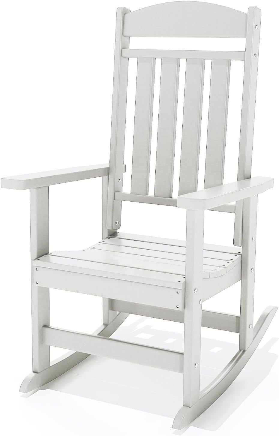 NAVINE Outdoor Rocking Chairs, Oversized High Back Patio Rocking Chairs, All Weather Porch Rocking Chairs for Outside. White