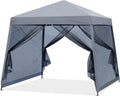 MASTERCANOPY Pop Up Gazebo Canopy Tent with Mosquito Netting (11x11, Light Gray)