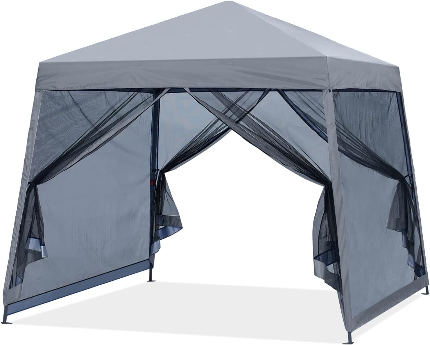 MASTERCANOPY Pop Up Gazebo Canopy Tent with Mosquito Netting (11x11, Light Gray)