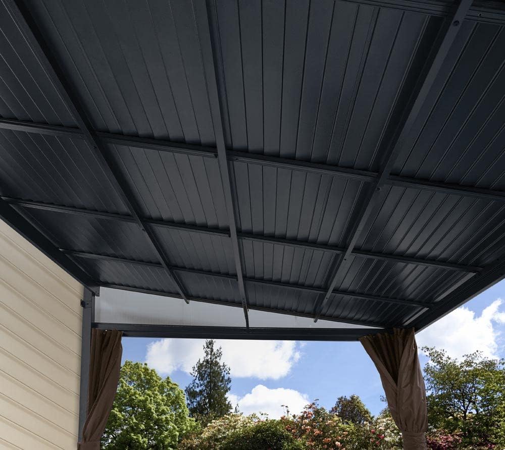 Sojag Outdoor 10' x 12' Portland Wall-Mounted Hardtop Gazebo Outdoor Shelter