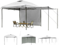 KAMPKEEPER 10x10 Easy Pop Up Canopy Tent with Sidewalls, Instant Outdoor Shade Shelter with Removable 10FT Sun Walls, Quick Setup Waterproof and UV-Resistant for Patio (White, 10x10FT with 2 sidewall)