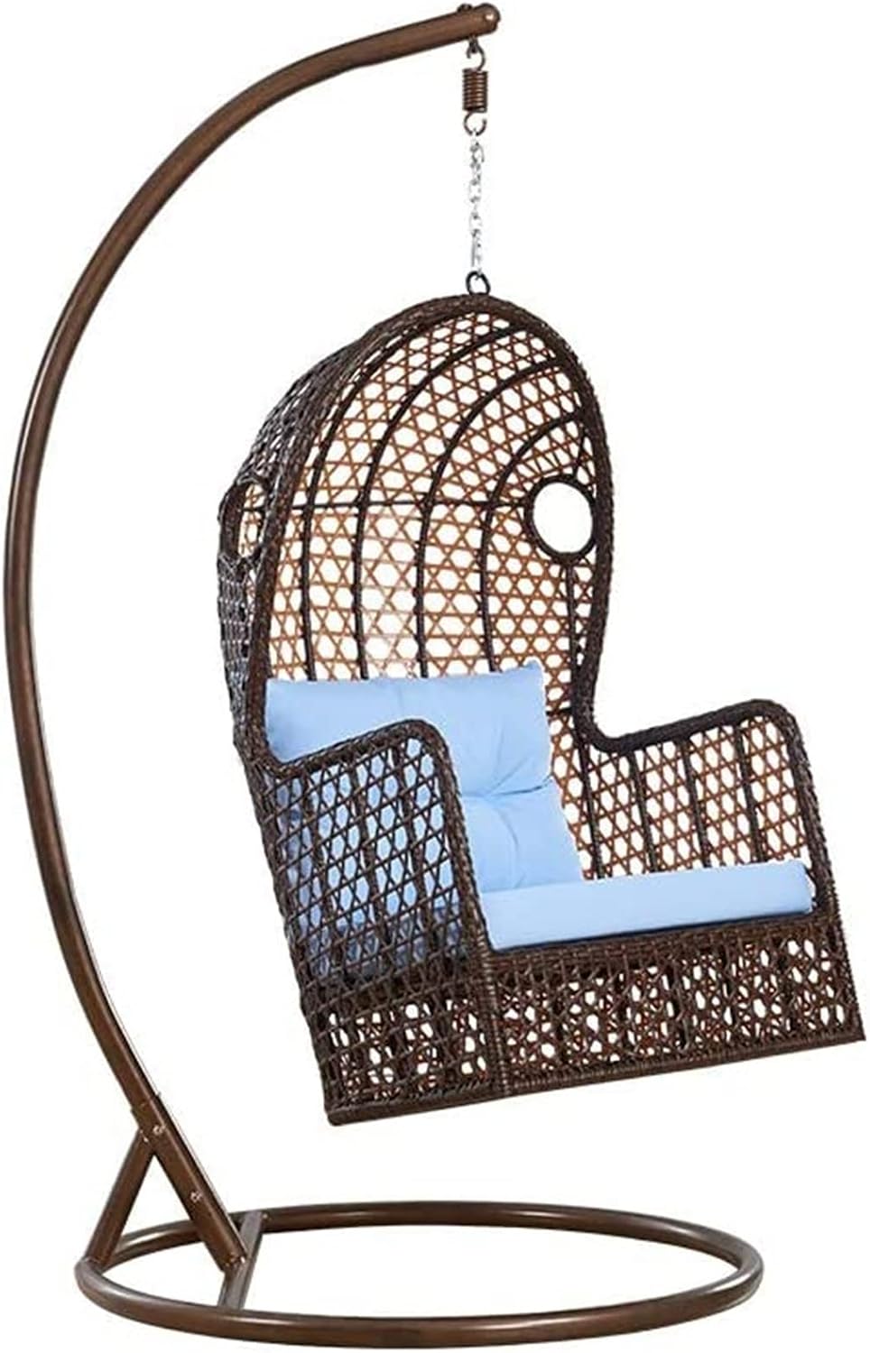 Outdoor Single Hanging Basket Chair Waterproof Detachable Cleaning Cushion Garden Rocking Chair Hanging Basket Wicker Chair Hanging Chair