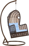 Outdoor Single Hanging Basket Chair Waterproof Detachable Cleaning Cushion Garden Rocking Chair Hanging Basket Wicker Chair Hanging Chair