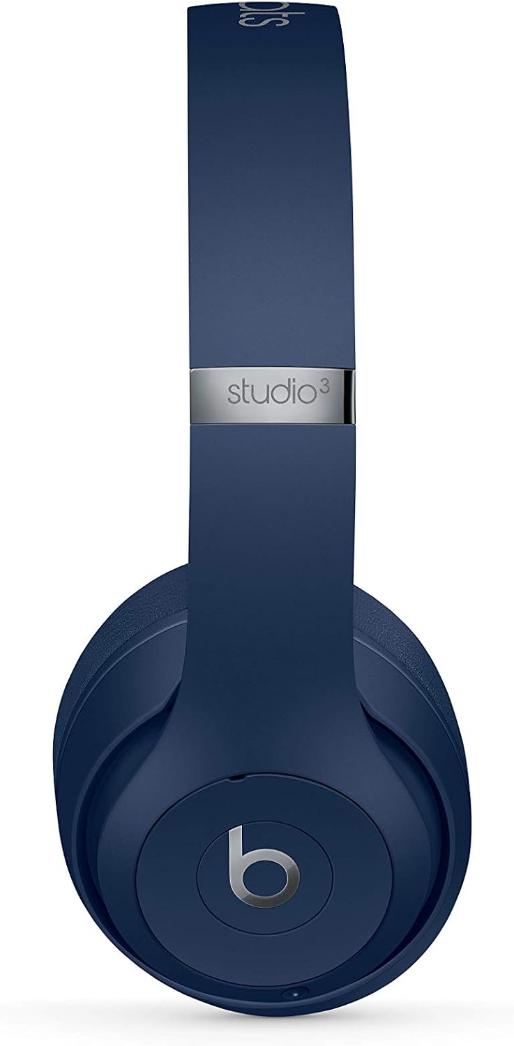 Beats Studio3 Wireless Noise Cancelling Over-Ear Headphones - Apple W1 Headphone Chip, Class 1 Bluetooth, Active Noise Cancelling, 22 Hours of Listening Time - Blue (Previous Model)