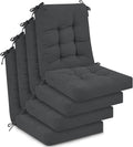 Juexica 4 Sets Outdoor Patio Chair Cushions Seat High Back Tufted Pillow Replacement Rocking Chair Cushions Pads for Patio Summer Seasonal Indoor Home Office (20 x 20 Inch,Dark Gray)