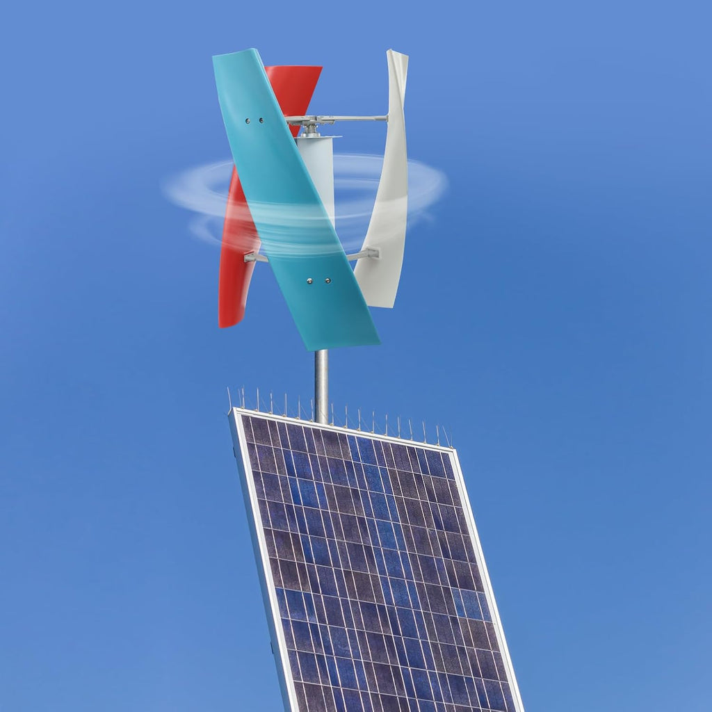 Wind Generator, 100W 24V 3 Blade Vertical Wind Turbine Generator Vertical Axis Wind Turbine Vertical Wind Generators Kit Wind Power Generators w/Auxiliary Wind Wheel for Home, Business, Ships