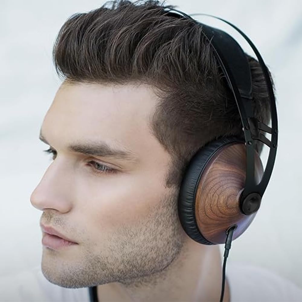 Meze 99 Classics Wired Wooden Closed Back Over Ear Headphones with Microphone (Walnut/Black)
