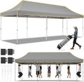 Hoteel 10x30 Pop Up Canopy Tent Heavy Duty Without Sidewalls, Waterproof Party Tent, Easy Set-up Commercial Instant Tents with Roller Bag & Sandbags, Hexagonal Leg (1-Year Warranty)