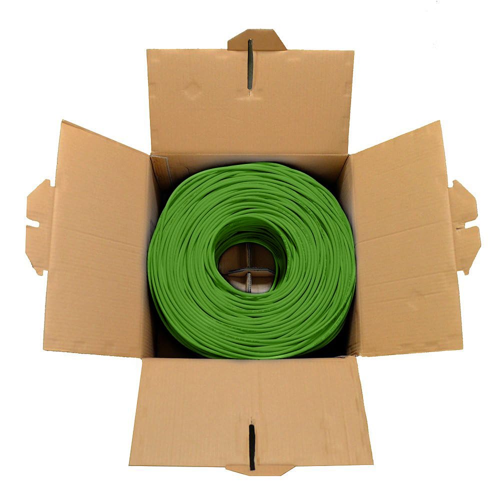 DRIPSTONE - 600006 CAT6 Solid UTP Cable 23AWG 1000ft LAN Network Ethernet RJ45 Wire, Green (600121)