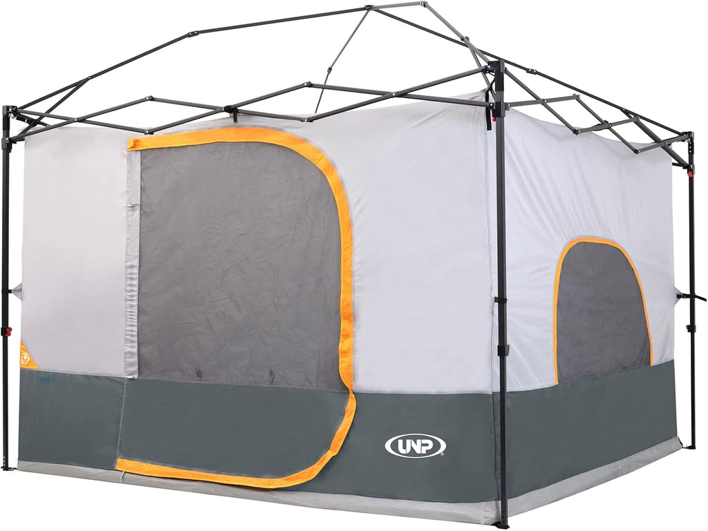 UNP Canopy Inner Tent, Camping Cube Tents for Pop Up Camping Canopy Tent, Compatible with 10' Wide Canopies Tents (No Top & Frame) (Gray)