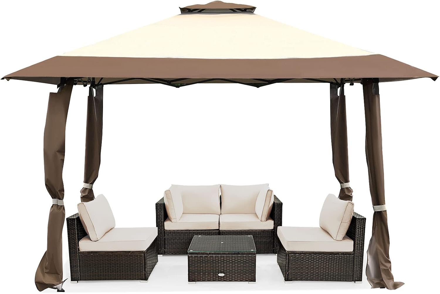 Tangkula Gazebo 13' x 13', Pop Up Gazebo Tent, Suitable for Patio and Garden, Outdoor Gazebos with 169 Square Feet of Shade, Portable with Carry Bag