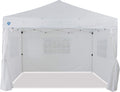 Z-Shade Venture 12 x 10 Foot Lawn Garden Event Outdoor Pop Up Canopy Gazebo Portable Shelter Tent with Walls and Windows, White