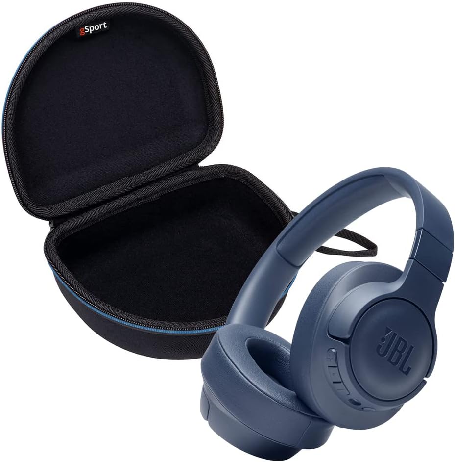 JBL Tune 760NC On Ear Wireless Noise Cancelling Headphone Bundle with gSport Case (Blue)