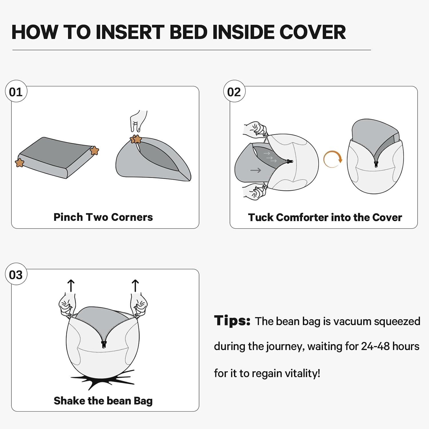 Bean Bag Chairs for Adults - Giant Bean Bag Chair Convertible Bean Bag Bed - Beanbag Chair with Micro Fiber Cover/Furniture Foam Filler - Floor Couch Sofa in Bedroom Dorm Room - Queen Golden Brown