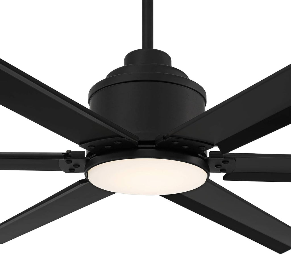 Casa Vieja 65' Ultra Breeze Modern Industrial Outdoor Ceiling Fan with Dimmable LED Light Remote Control Matte Black Wet Rated for Patio Exterior House Home Porch Gazebo Garage with 4 1/2' Downrod