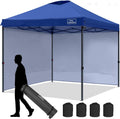 KAMPKEEPER 10x10 Pop-Up Canopy Tent, Waterproof, Portable Shade with Side Walls, Adjustable Instant Outdoor Shelter for Camping, Backyard, and Events, Navy Blue