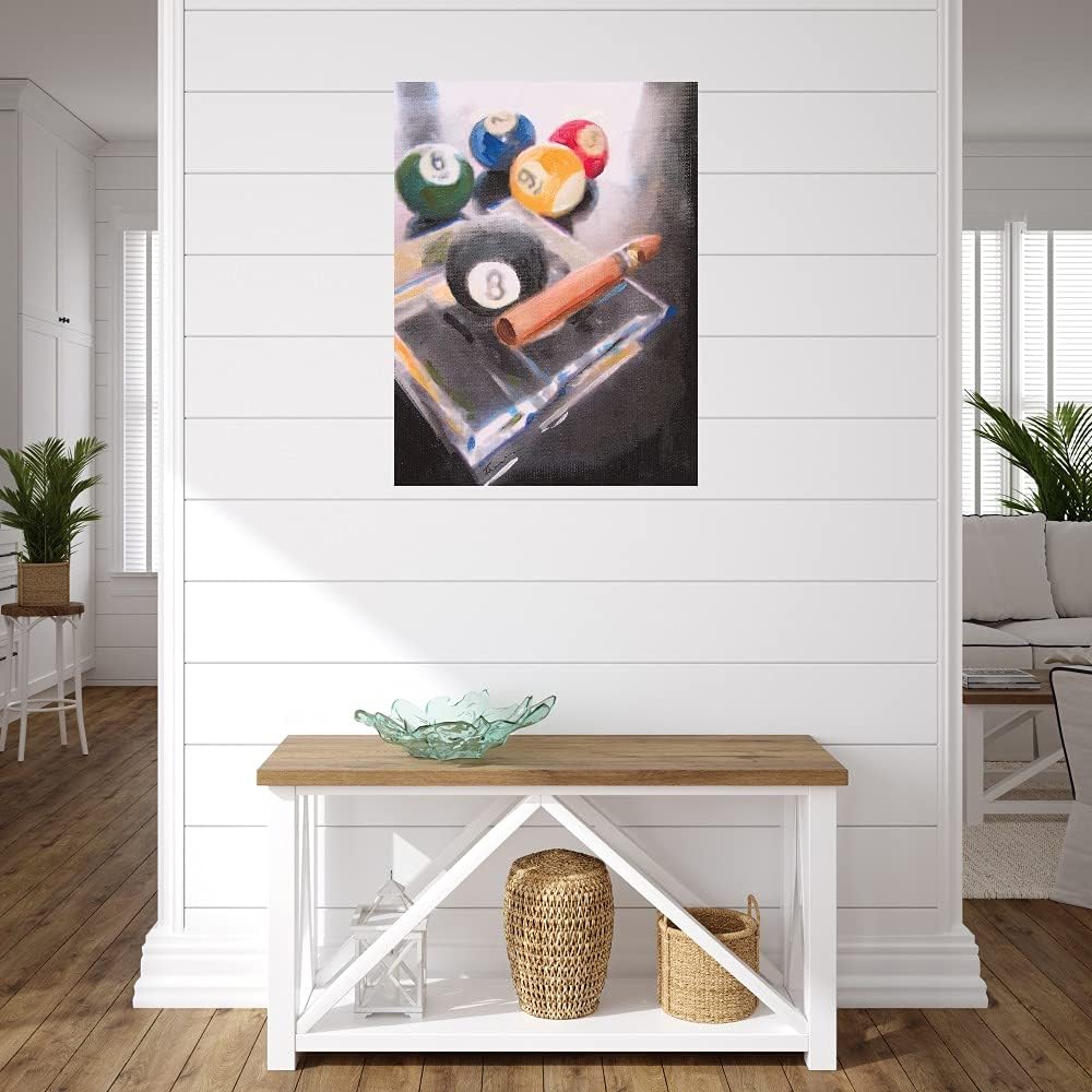 Fine Art Canvas Game Night II Canvas Wall Decor by Artist HeatherA. French-Roussia for Living Room, Bedroom, Bathroom, Kitchen, Office, Bar, Dining & Guest Room - Ready to Hang - 24 in x 32 in