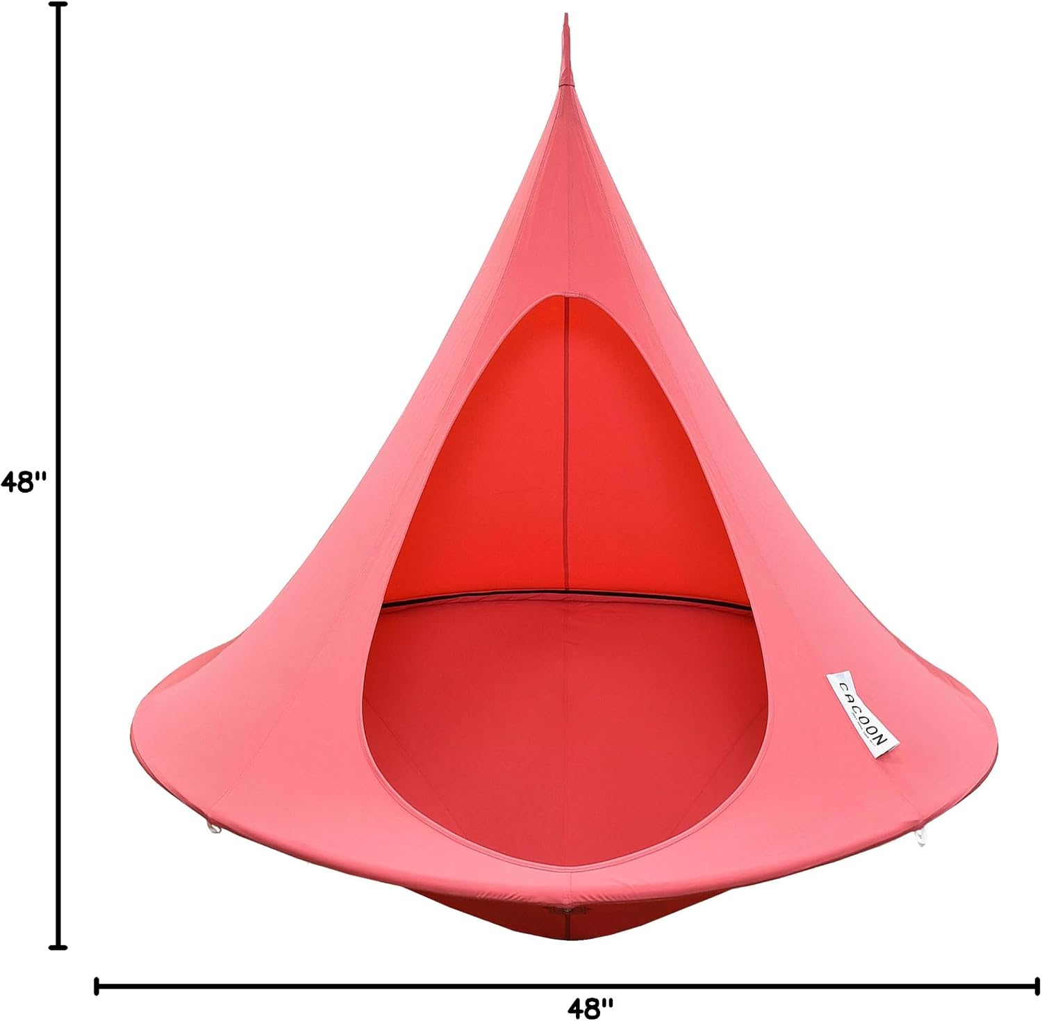 Double Cacoon Hanging Chair for Two – Cozy Indoor/Outdoor Hammock with Polyester Canvas, 440 lb Capacity, Includes 18ft Rope & Carabiner (Coral Rose)