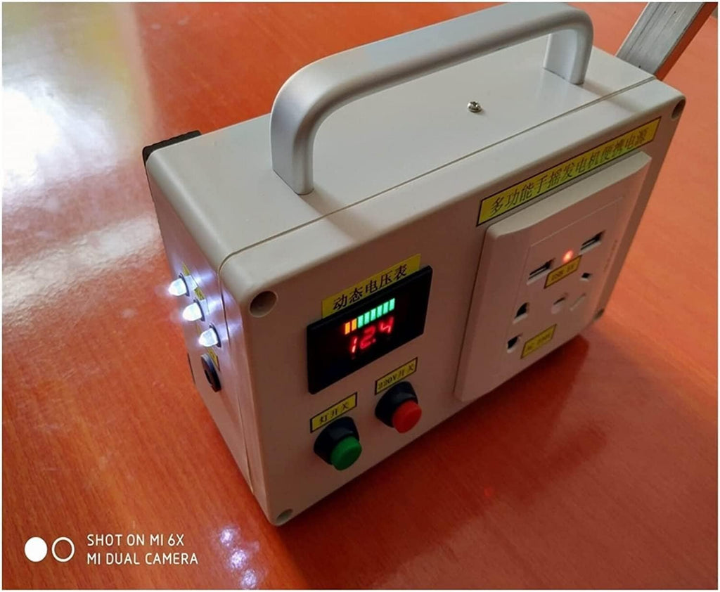 Hand Generator Hand Crank Generator Outdoor Mobile Power Supply Large-Capacity Portable Manual Power Supply for Home use (Color : 10400 mAh, Size : 150W)