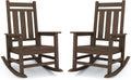 KINGYES Oversized Outdoor Rocking Chair Set of 2, All-Weather Patio Rocking Chairs for Porch, HDPE Outdoor Patio Rockers with High Back & Wide Seat for Garden, Lawn, Coffee