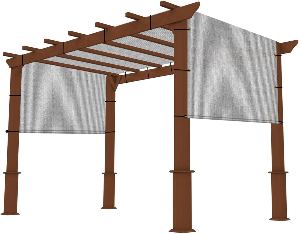 10' x 7' Universal Pergola Shade Cover Replacement Canopy with Grommets Weighted Rods Permeable for Outdoor Patio Porch Backyard Gazebo Light Gray