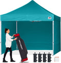 ABCCANOPY Easy Pop Up Canopy Tent with Sidewalls 10x10 Commercial -Series, Turquoise