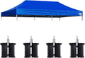 Eurmax USA 10x20 Pop Up Canopy Replacement Top,Universal Instant Canopy Cover ONLY,Heavy Duty UPF 50+ UV Protection,Water & Wind Resistant Tarp,30+ Colors Available,Bonus 4 Sand Bags (Blue)