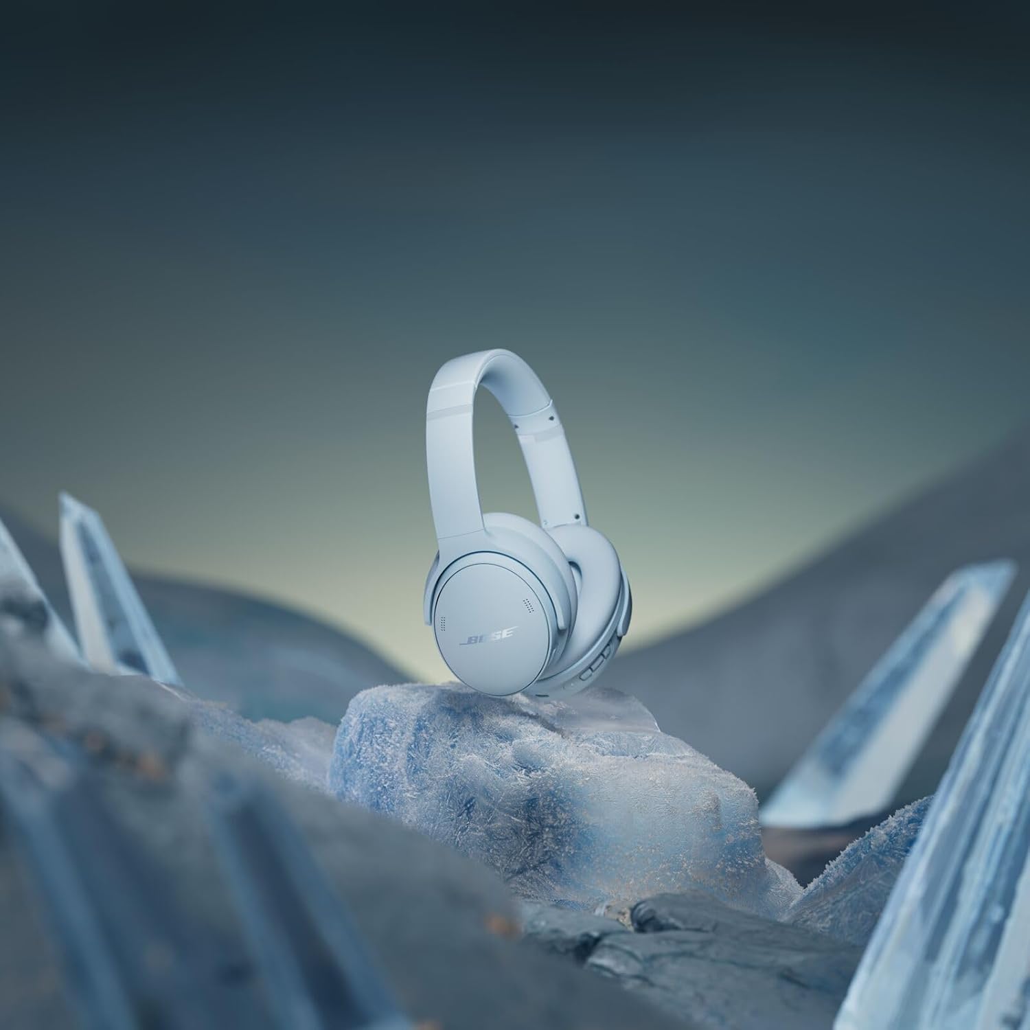 Bose QuietComfort Headphones - Wireless Bluetooth Headphones, Active Over Ear Noise Cancelling and Mic, USB-C Charging, Deep Bass, Up to 24 Hours of Playtime, Ice Blue - Limited Edition Color