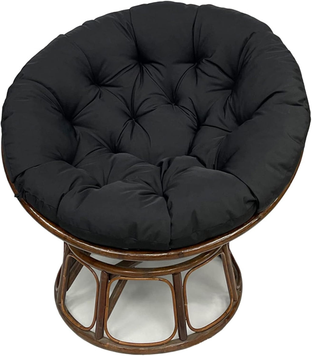 Lifup Water Resistant Papasan Cushion, Rocker Chair Pads, Hammock Seating Cushion for Hanging Egg Chair Folding Garden Sofa Patio Garden Swing Chair Black Round 43'