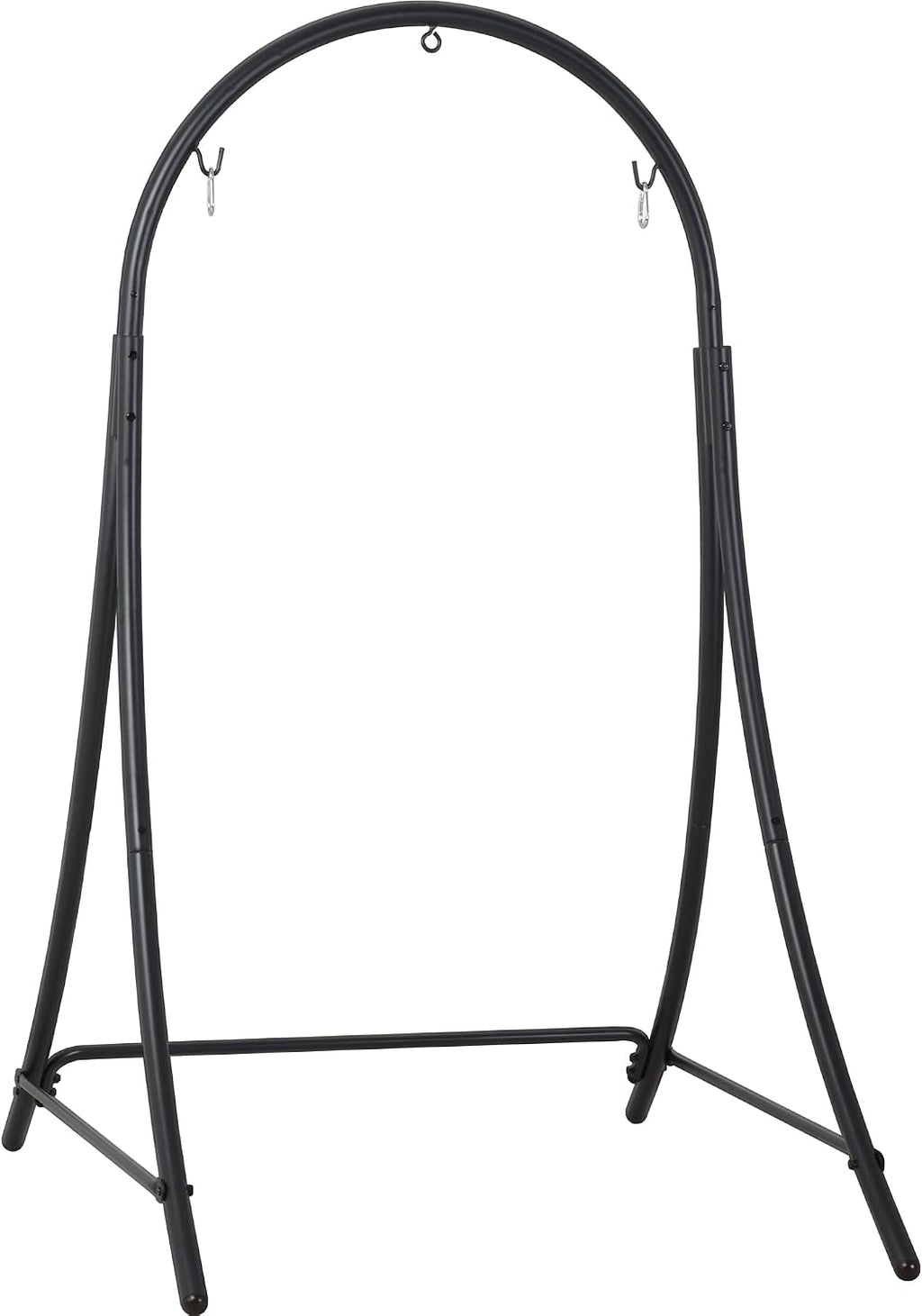 ANOW Adjustable Hammock Chair Swing Stand Only, Heavy Duty Hanging Chair Stand with Safety Hooks for Indoors Outdoors, Max 400 Lbs, Plus Size Version, Black