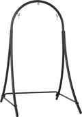 ANOW Adjustable Hammock Chair Swing Stand Only, Heavy Duty Hanging Chair Stand with Safety Hooks for Indoors Outdoors, Max 400 Lbs, Plus Size Version, Black