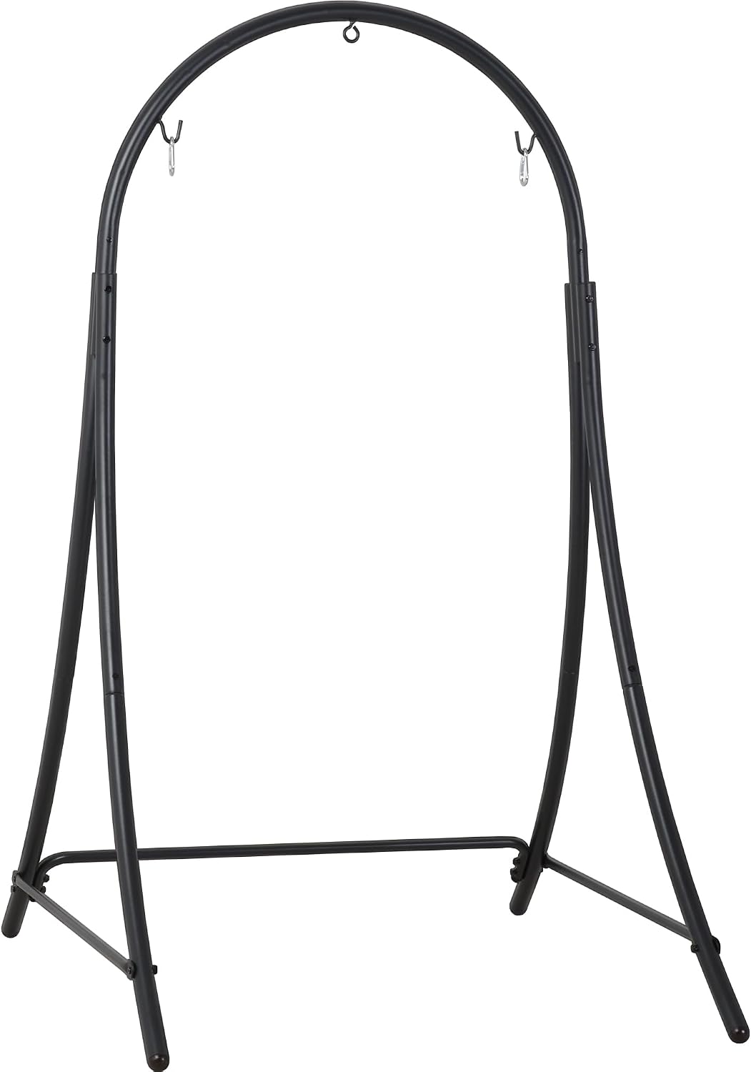 ANOW Adjustable Hammock Chair Swing Stand Only, Heavy Duty Hanging Chair Stand with Safety Hooks for Indoors Outdoors, Max 400 Lbs, Plus Size Version, Black