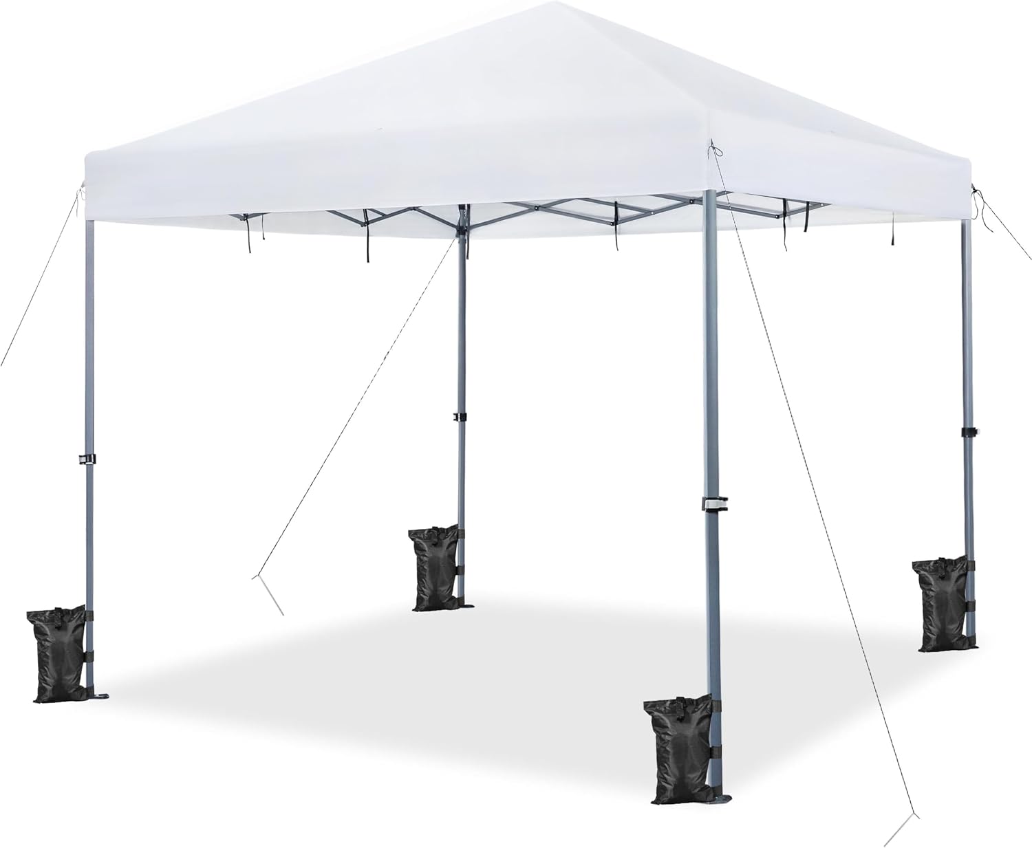 Yaheetech 12x12 Pop Up Canopy Easy Set-up Tent, Portable Outdoor Canopy Instant Tent, Commercial Gazebo with Wheeled Carry Bag & 4 Sandbags for Home, Party & Outdoor Activities, White
