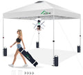 Acepic 10x10 Pop Up Canopy Tent, One Push Instant Outdoor Gazebo with Vented Top, Upgraded 300D Silver Coated Sun Shade for Parties Camping Vendor, Includes Wheeled Bag and 4 Sandbags, White