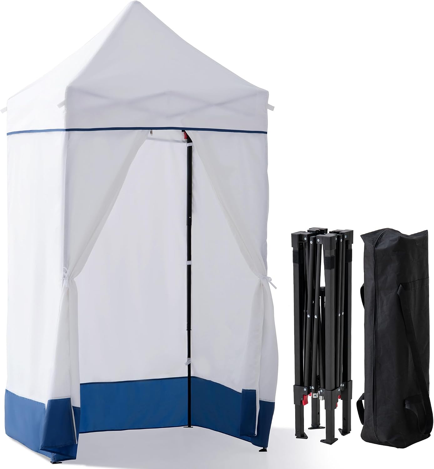 SUNJOY 4 x 4 Pop-Up Canopy Tent, Portable Instant Privacy Changing Tent, Toilet Stall with Sidewalls, Light Weight Sun Shelter with Carry Bag, for Camping and Beach, Navy