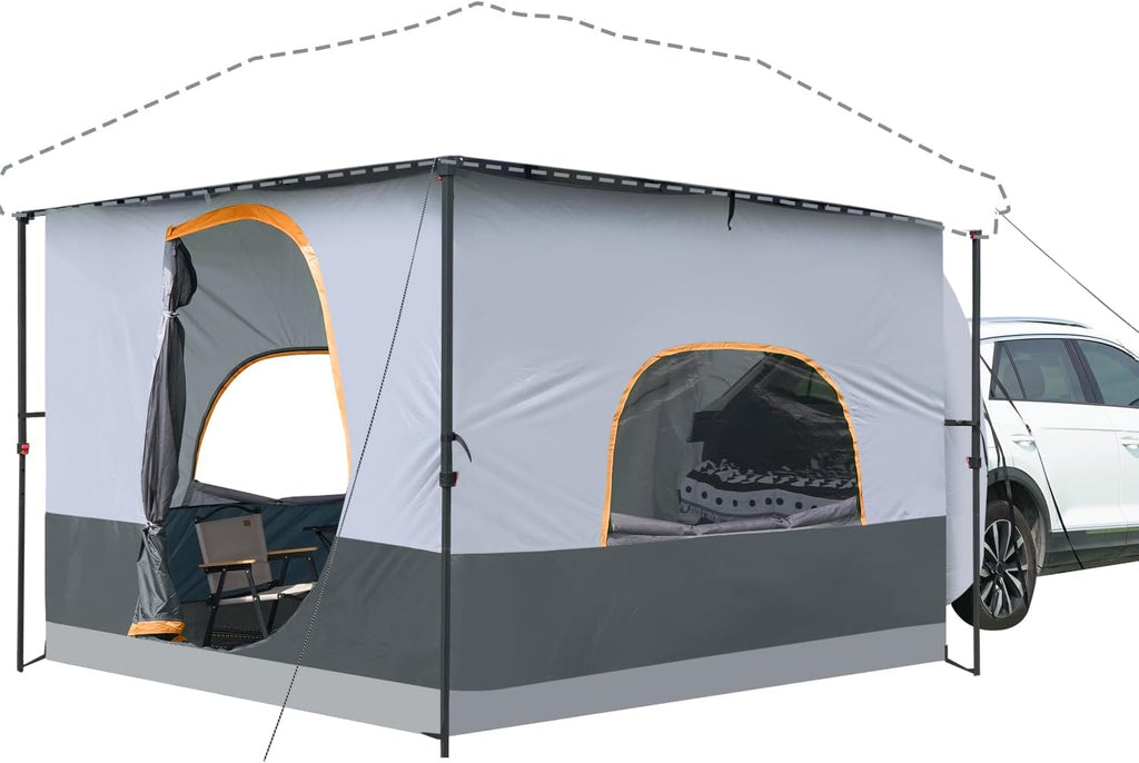 UNP Camping Canopy - Inner Tent - Side Tents - SUV Camping Cube for 10' x 10' Pop Up Canopies (Canopy Pole/Shelter NOT Included) (Grey-SUV Cube Tent)