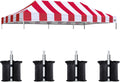 Eurmax USA 10x20 Pop Up Canopy Replacement Top,Universal Instant Canopy Cover ONLY,Heavy Duty UPF 50+ UV Protection,Water & Wind Resistant Tarp,30+ Colors Available,Bonus 4 Sand Bags (Stripe Red)