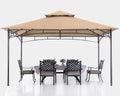 ABCCANOPY Gazebos for Patios 10x12 - Outdoor Steel Frame Gazebo for Lawn Backyard Garden Deck (Beige)