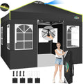 COBIZI 10x10 Pop Up Canopy Tent, Outdoor Party Tent with 4 Sidewall One Push Setup Glow, 3 Adjustable Height Air Vent Waterproof UPF50+, Bag, 4 Sandbag, 8 Stake, 4 Rope for Beach, Commercial