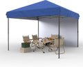 GarveeLife 10 ft x10 ft Pop Up Canopy Tent, Instant Canopies Portable Gazebo with 1 Removable Sidewall, 4 Stakes, 4 Ropes for Outdoor Events, Patio, Party, Camping, Blue