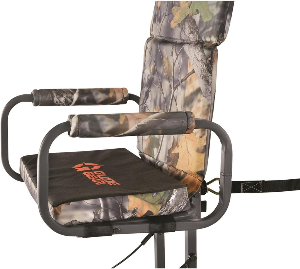 Guide Gear Deluxe Hang-On Tree Stand Chair for Hunting Cushion Seat Hunt Gear Equipment Accessories, Camo