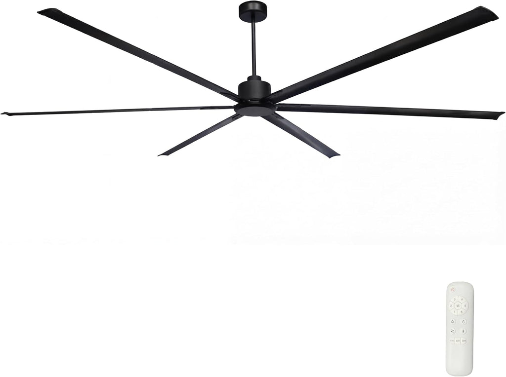 120 Inch (10 ft) Big HVLS Industrial Fan, Large Shop Ceiling Fan with Remote, Quiet 90W DC Motor, 6 Aluminum Blades, 10-Year Warranty for Warehouse, Barn, Church & Auto Shop