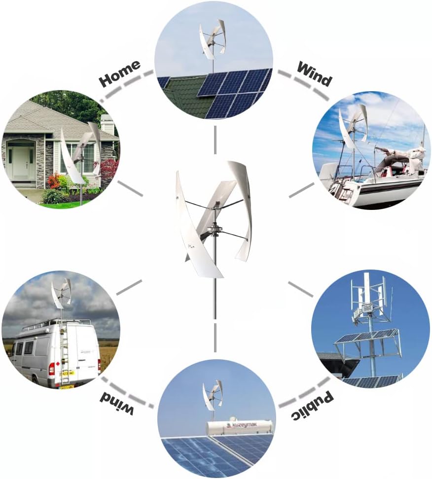 10000W Vertical Maglev Wind Turbine Generator Kit, 110V/220V 3 Blades with MPPT Controller Off Grid Inverter System for Home Use