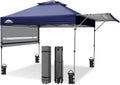 EAGLE PEAK 17x10 Pop up Gazebo Canopy Tent Outdoor Instant Canopy Shelter with Adjustable Dual Half Awnings (Blue)