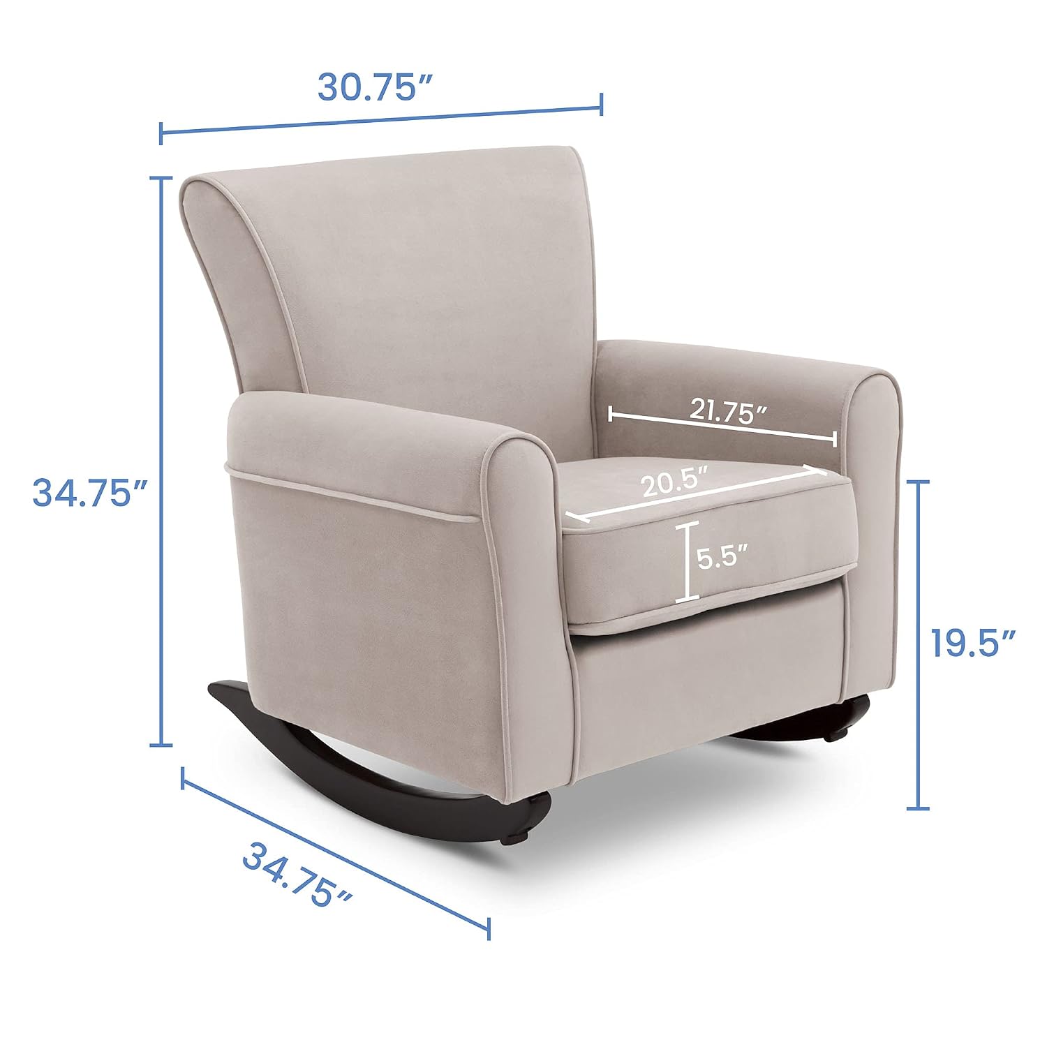 Delta Children Lancaster Rocking Chair Featuring Live Smart Fabric, Linen