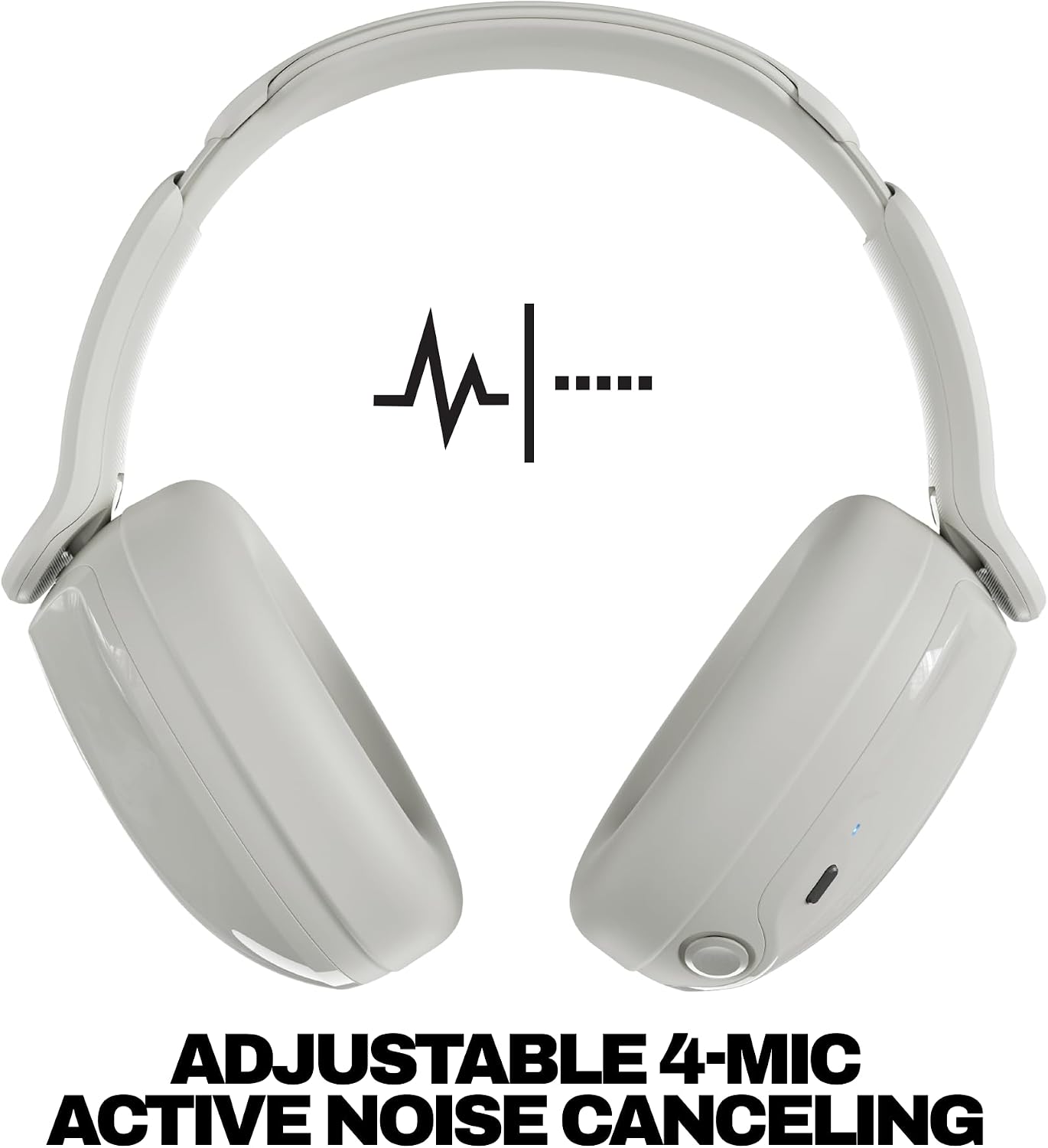 Skullcandy Hesh 540 ANC Wireless Over-Ear Bluetooth Headphones with THX Spatial Audio, Active Noise Cancelling, Personalized Sound, Up to 65 Hours Battery, Microphone for iPhone Android - Bone