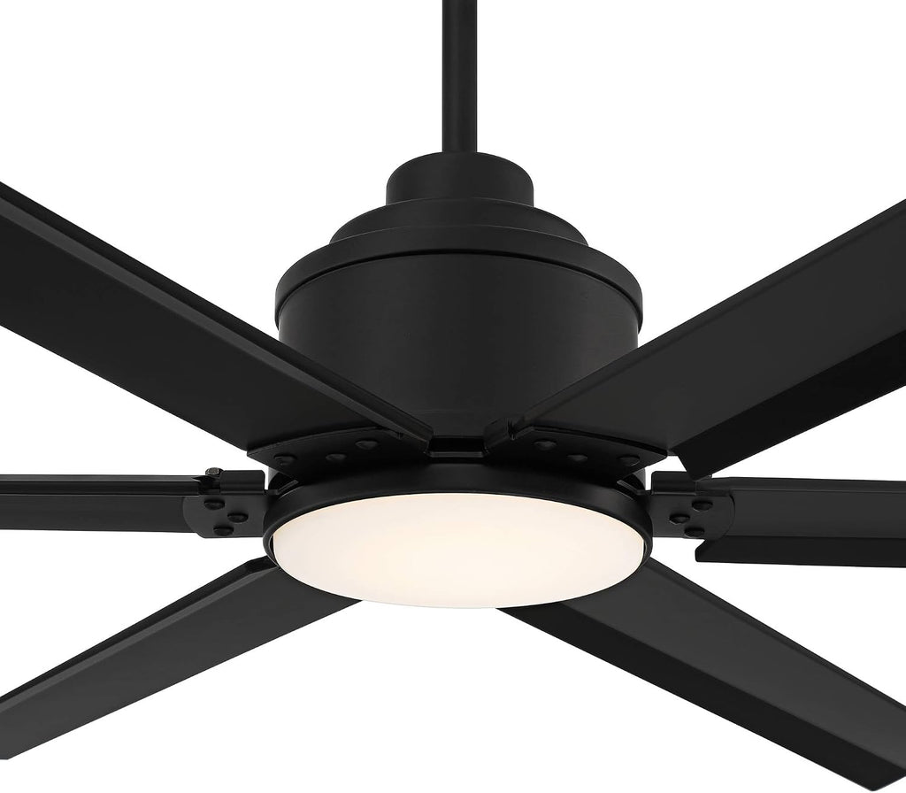 Casa Vieja 65' Ultra Breeze Modern Industrial Outdoor Ceiling Fan with Dimmable LED Light Remote Control Matte Black Wet Rated for Patio Exterior House Home Porch Gazebo Garage with 24' Downrod